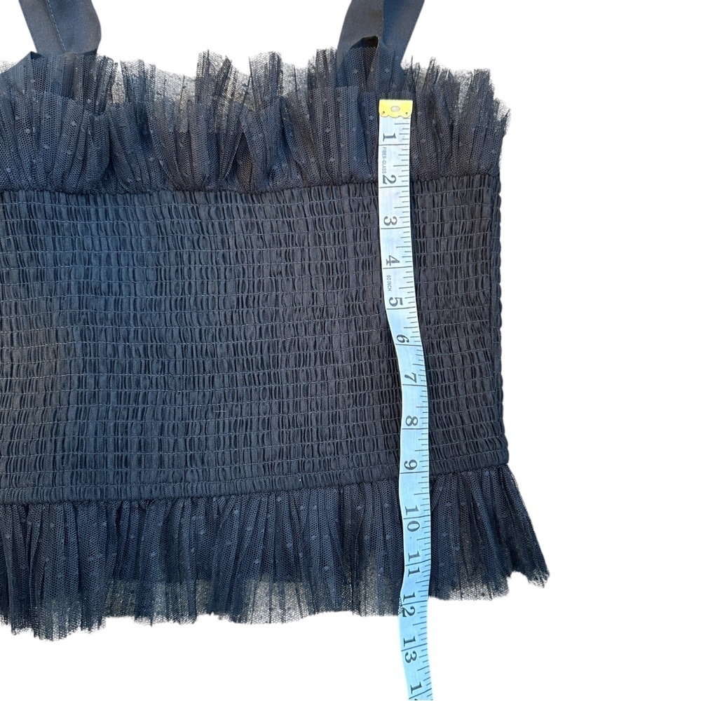 Forever 21 Black Ruffled Cropped tank medium - Picture 6 of 10